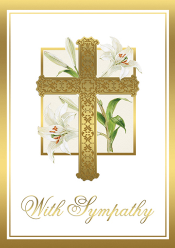 With Sympathy <br>(Gold Foil Cross)